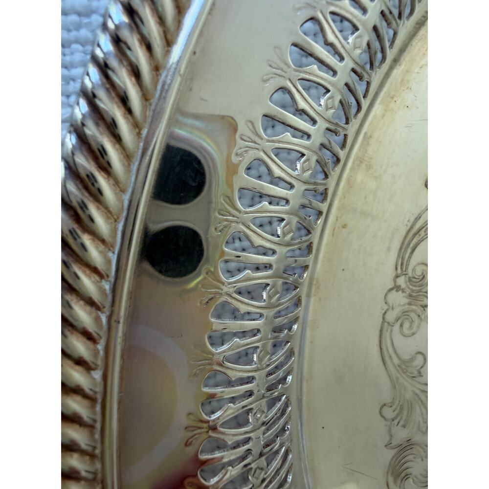 Vintage, Rogers 170, 12" Round Silver Tray - Picture 9 of 10